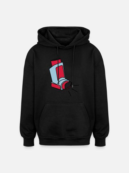 Asthmaspray - Oversized Unisex Hoodie - Schwarz