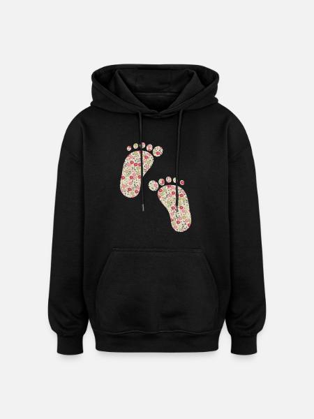 Liberty Fußabdrücke rosa - Oversized Unisex Hoodie - Schwarz