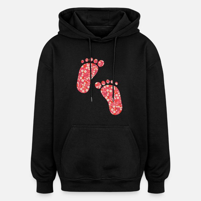 pieds liberty rouge - Sweat à capuche oversize unisexe - noir