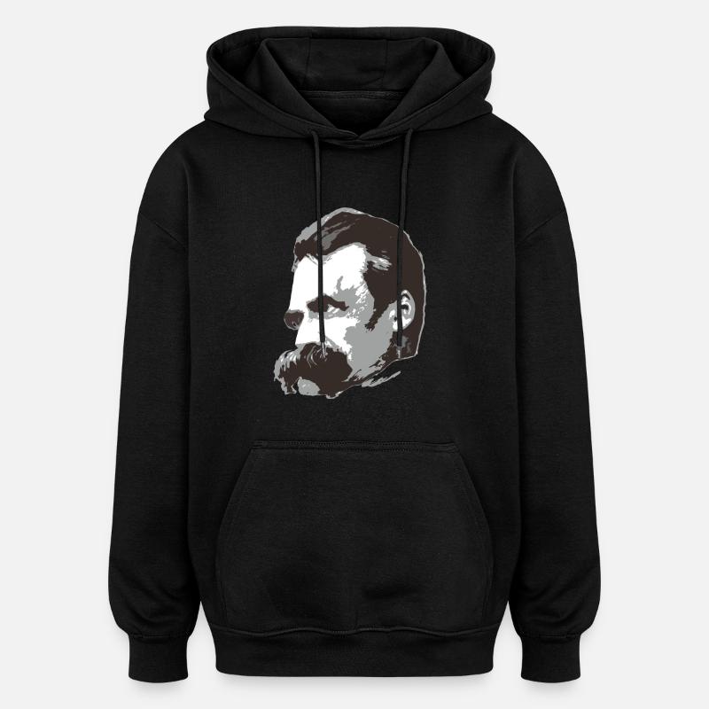 Nietzsche (3farbig) - Oversized Unisex Hoodie - Schwarz