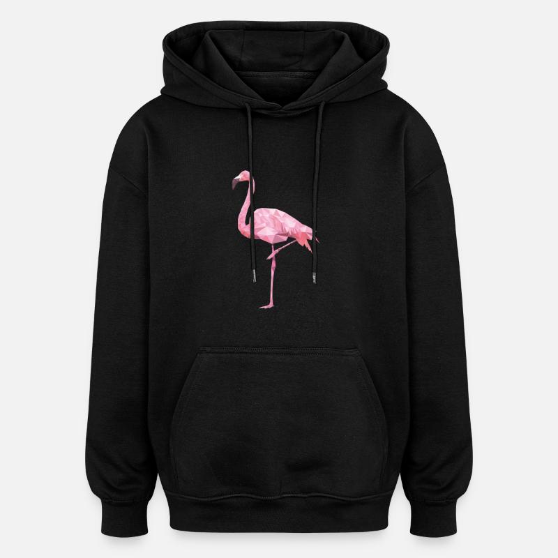 Flamingo-shirt - Oversized Unisex Hoodie - Schwarz