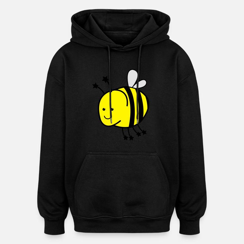 lustige_biene - Sweat à capuche oversize unisexe - noir