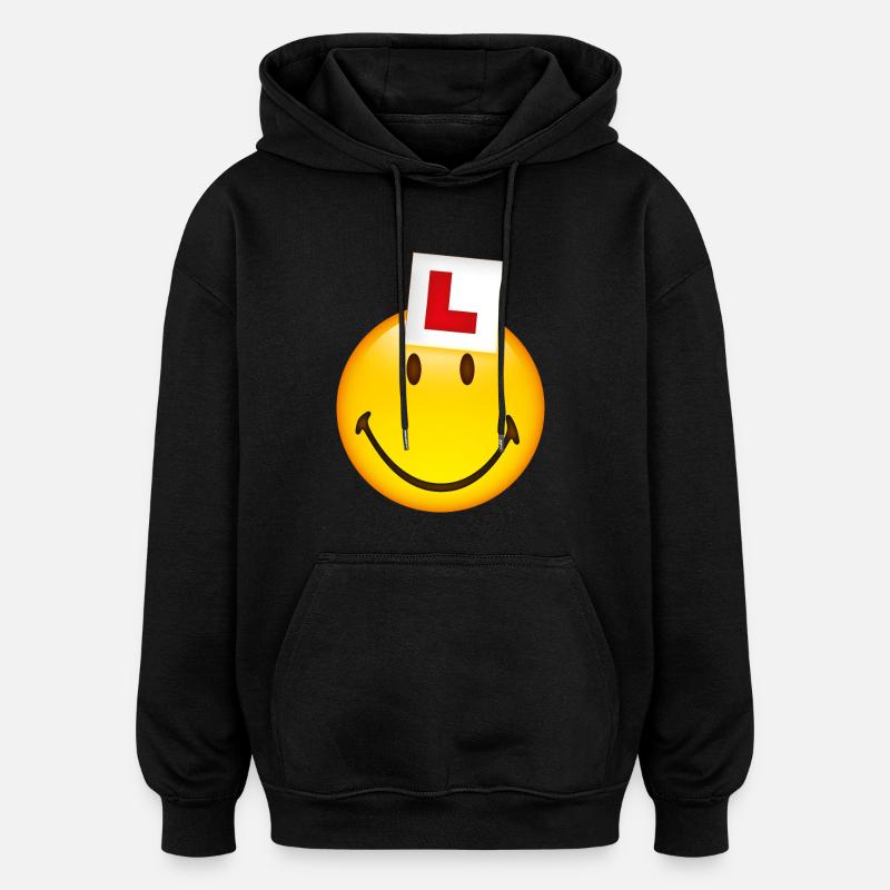 Smiley New Driver - Sweat à capuche oversize unisexe - noir