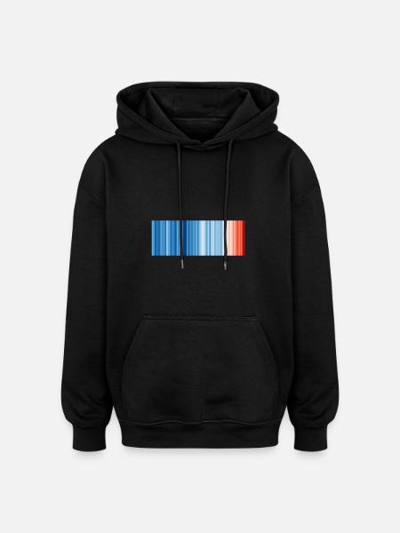Warming Stripes illustrerer den globale opvarmning - Oversize unisex hoodie - sort