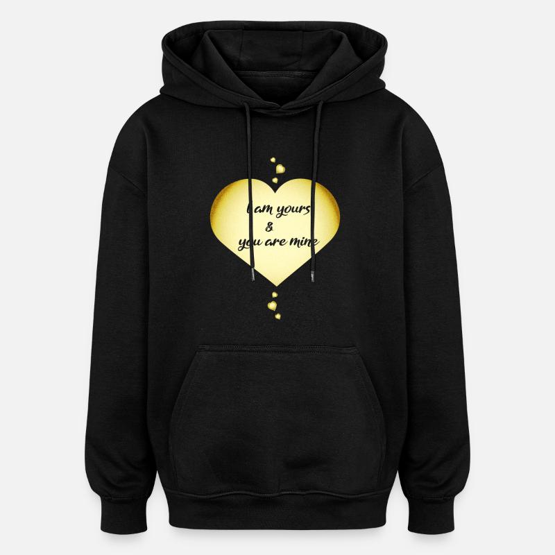 Couples amoureux Coeur d’amour - Sweat à capuche oversize unisexe - noir