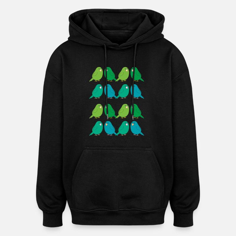 Groupe de perruches - Sweat à capuche oversize unisexe - noir