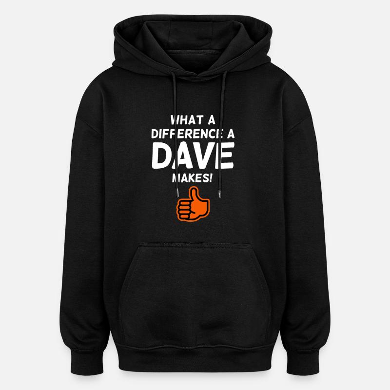 Dave - Sweat à capuche oversize unisexe - noir