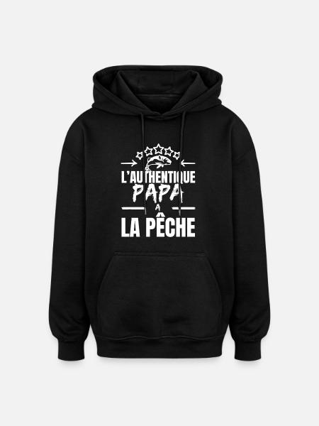 THE AUTHENTIC DAD - Oversized Unisex Hoodie - black