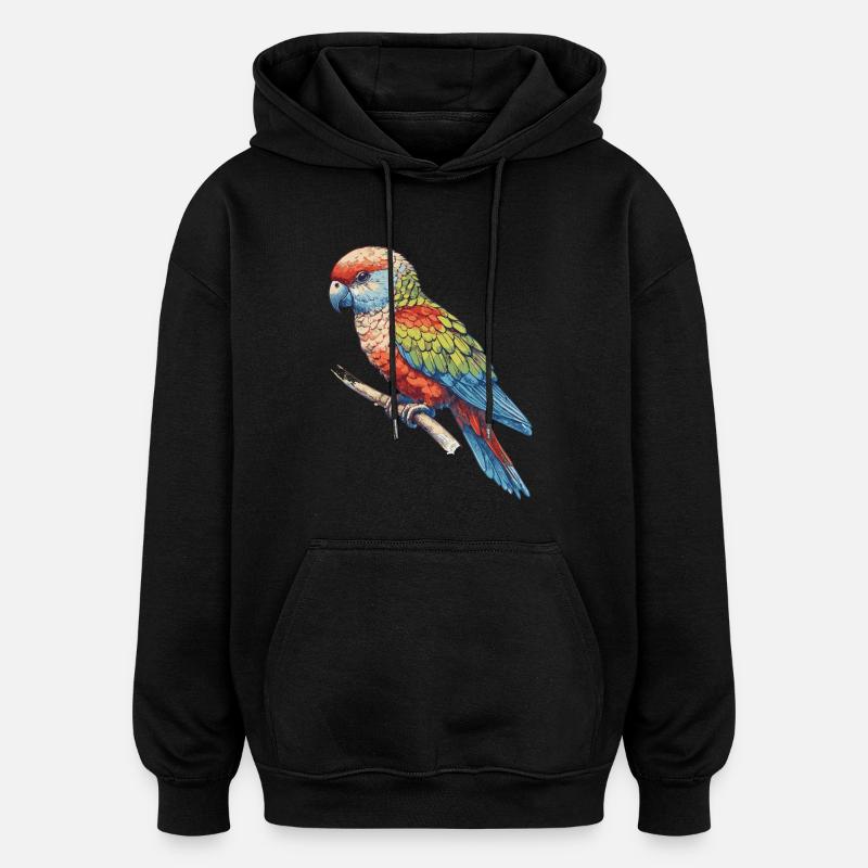 Perroquet - Sweat à capuche oversize unisexe - noir