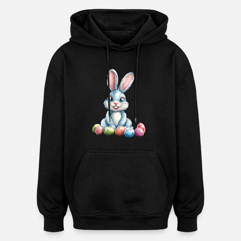Lapin de Pâques - Sweat à capuche oversize unisexe - noir