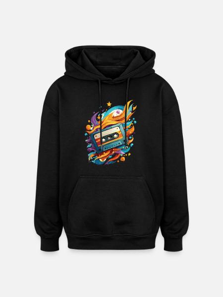MIXTAPE II - Oversized Unisex Hoodie - Schwarz
