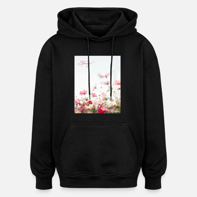 Fleurs printanières - Sweat à capuche oversize unisexe - noir