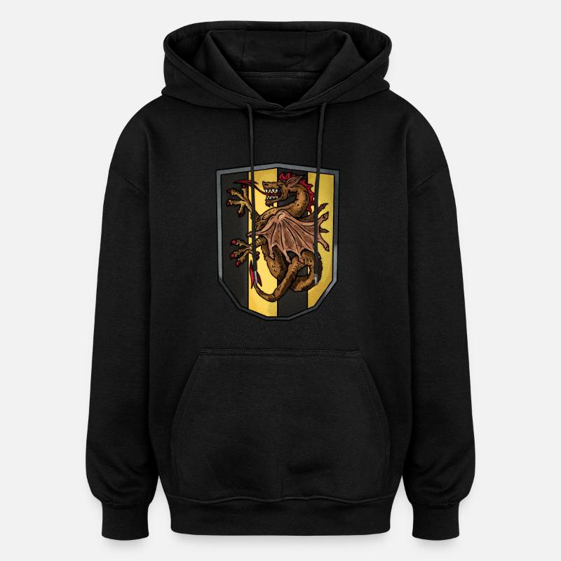 Wappen brauner Drachen - Oversized Unisex Hoodie - Schwarz