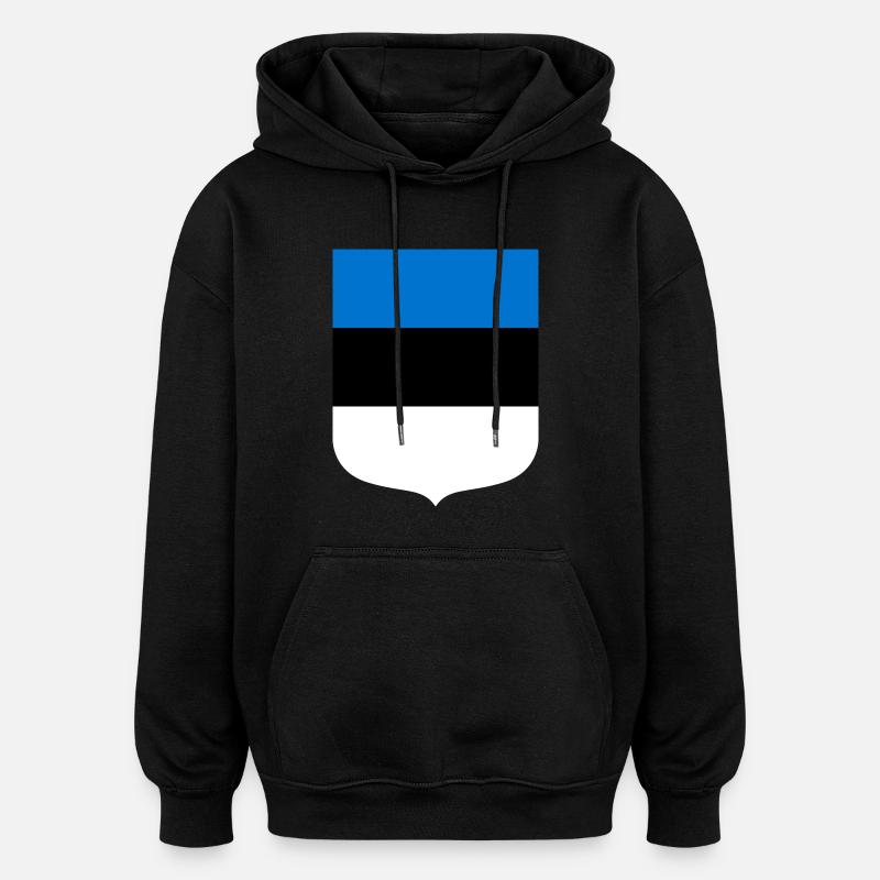 Estonie - Sweat à capuche oversize unisexe - noir