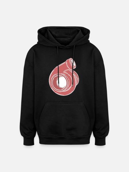 Turbo - Sweat à capuche oversize unisexe - noir