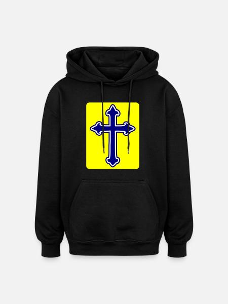 Cross symbol - Oversized Unisex Hoodie - black