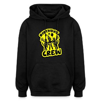 Birthday Party Crew - Oversized Unisex Hoodie - black - Front - Noah (186cm)