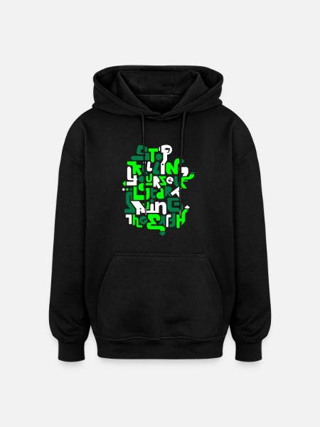 stopkillingyaself_3f - Oversized Unisex Hoodie - Schwarz