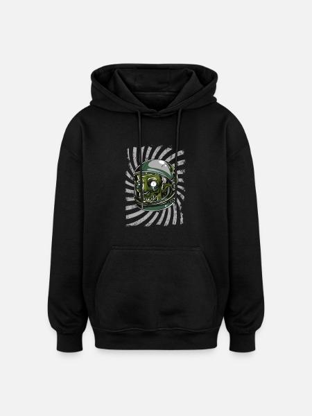 Astronaut Alien - Oversized Unisex Hoodie - black