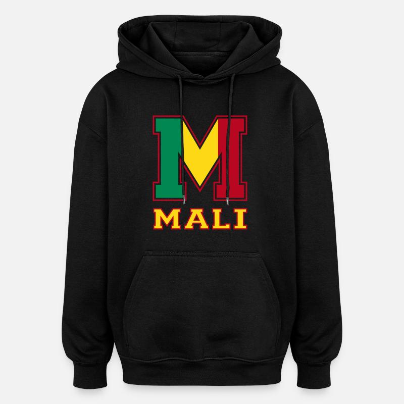 Athletisch Mali - Oversized Unisex Hoodie - Schwarz