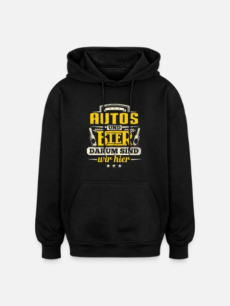 AUTOS und Bier - Oversized Unisex Hoodie - Schwarz