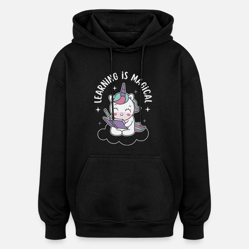 Lernen ist magisch - Oversized Unisex Hoodie - Schwarz
