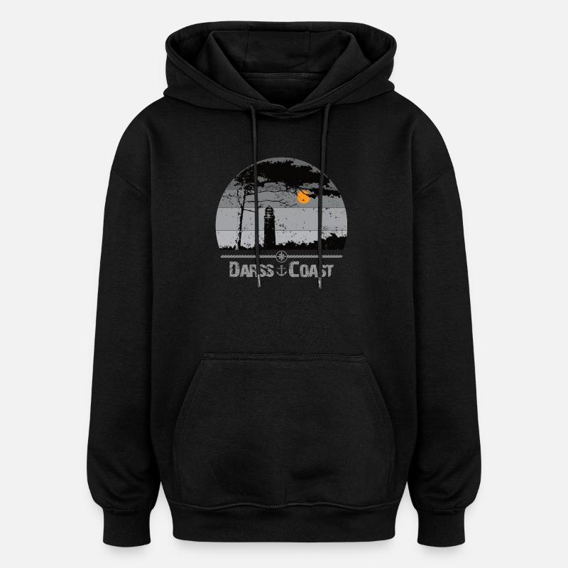 Darss Coast - Halbinsel Darss - Sweat à capuche oversize unisexe - noir