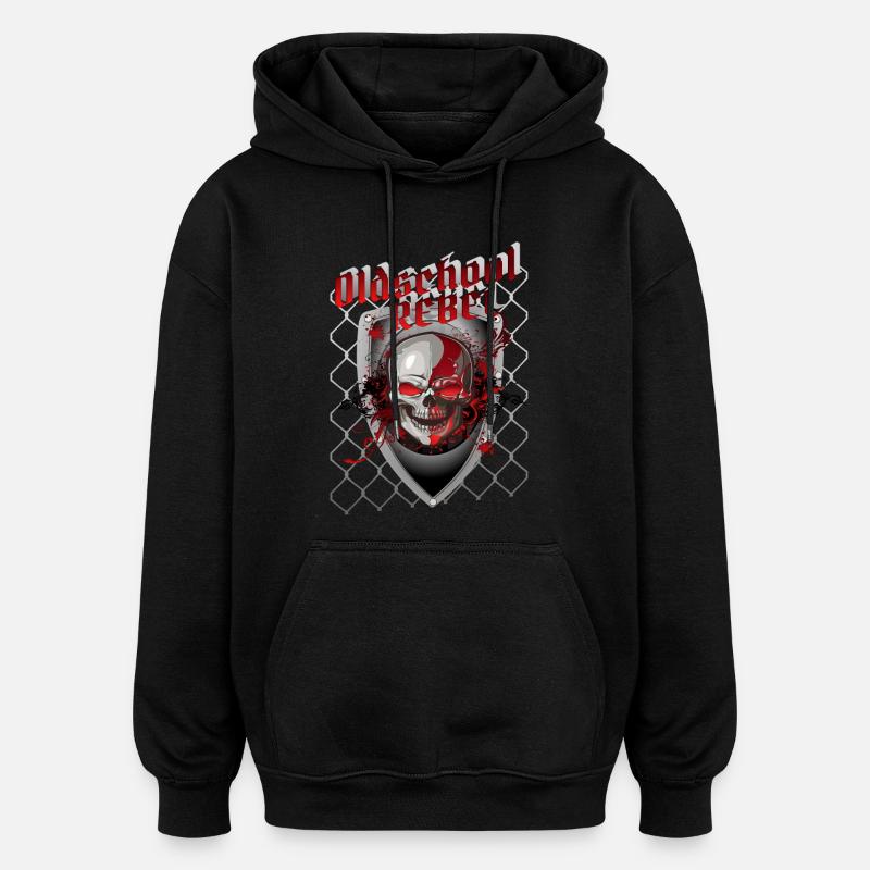Crâne hors-la-loi - Sweat à capuche oversize unisexe - noir