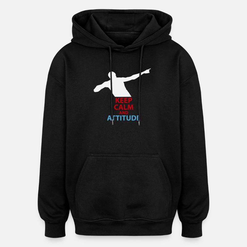 Ruhe und Attitüde Silhouette - Oversized Unisex Hoodie - Schwarz