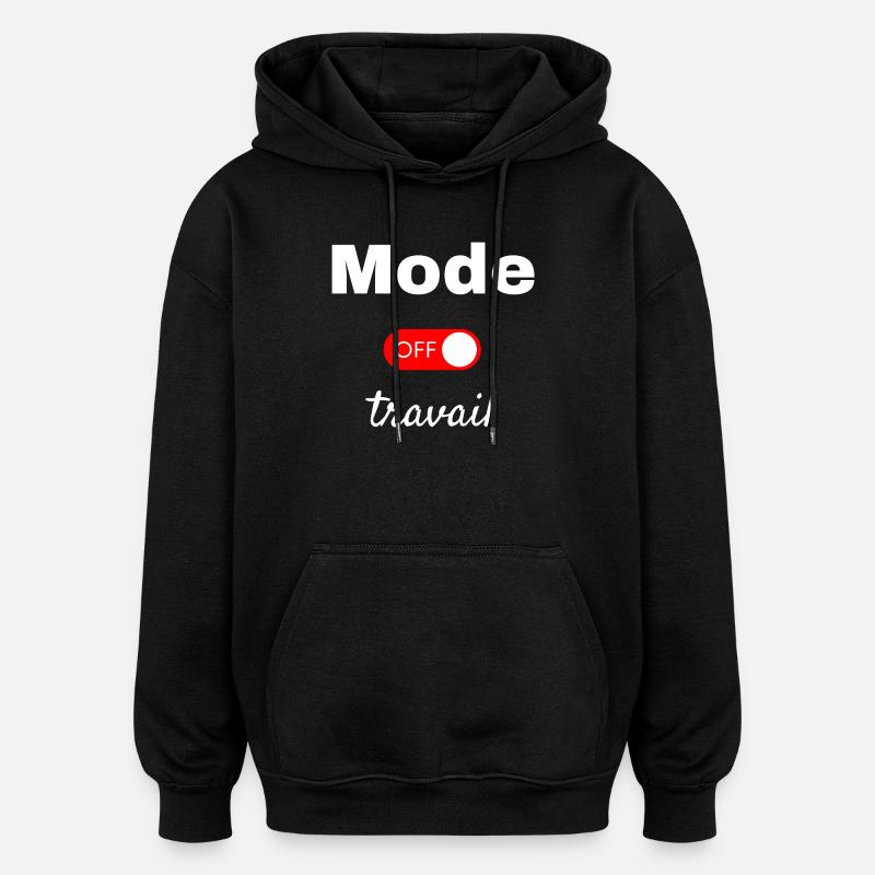 Off work mode - Oversized Unisex Hoodie - black