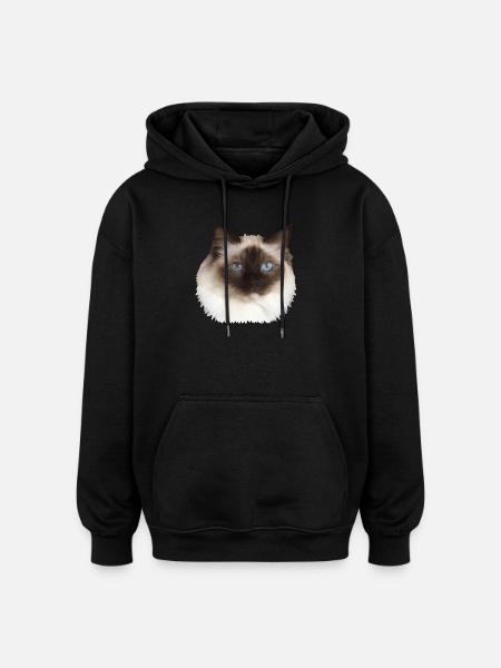 Fluffy Kitty - Oversized Unisex Hoodie - black