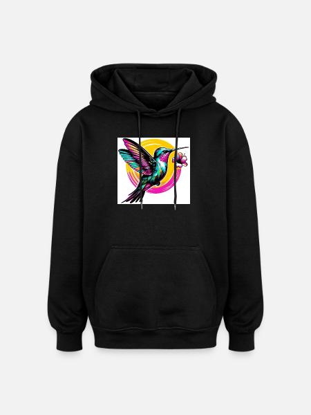 Colibri - Sweat à capuche oversize unisexe - noir