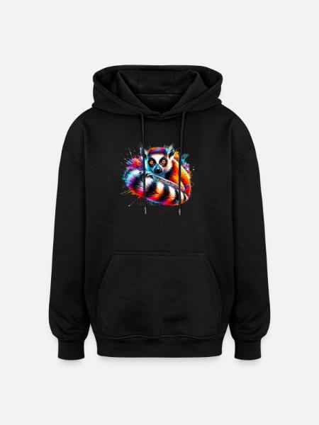 Lemur - Oversized Unisex Hoodie - black