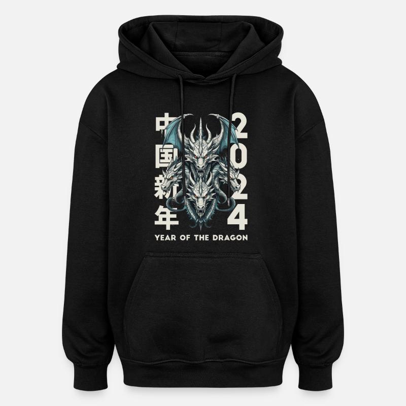 Chinesische Drachen - Oversized Unisex Hoodie - Schwarz