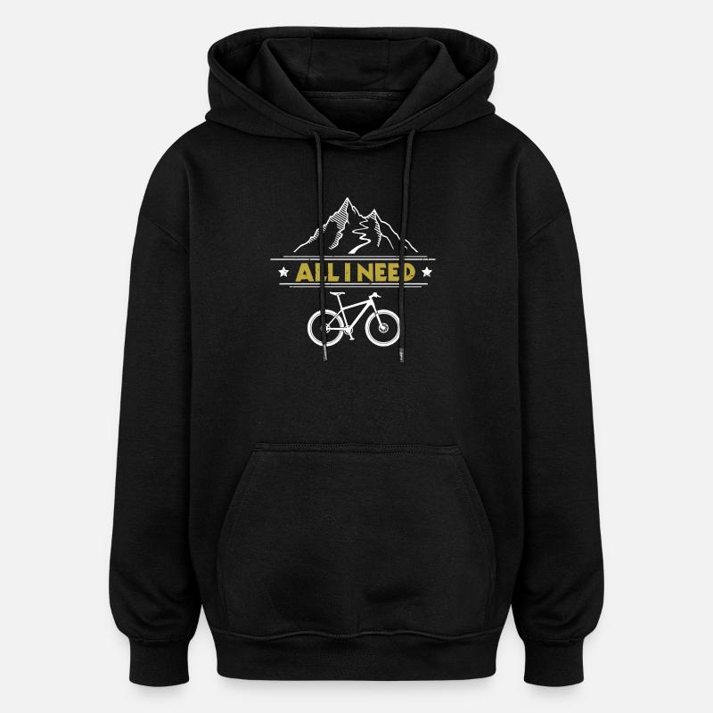 Nature-loving bicycle design - Oversized Unisex Hoodie - black