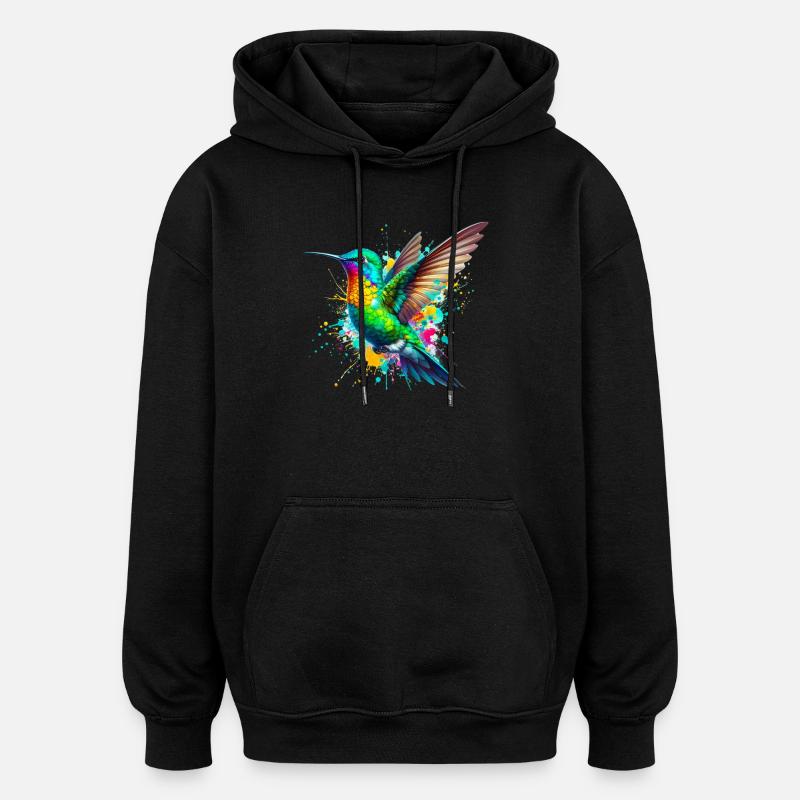 Colibri - Sweat à capuche oversize unisexe - noir