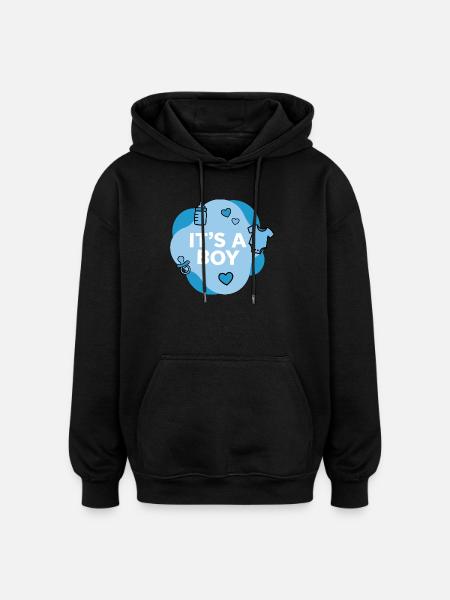 Det er et babyshower til drenge - Oversize unisex hoodie - sort