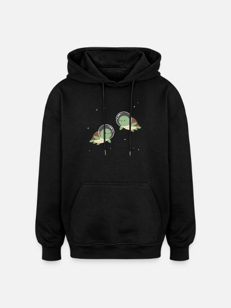 Tortues de l’espace mignonnes - Sweat à capuche oversize unisexe - noir