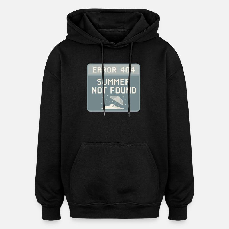 404 – L’été introuvable - Sweat à capuche oversize unisexe - noir