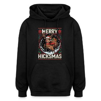 Weihnachten Rentier Rudolph - Weihnachten - Oversized Unisex Hoodie - Schwarz - Vorne - Noah (186cm)