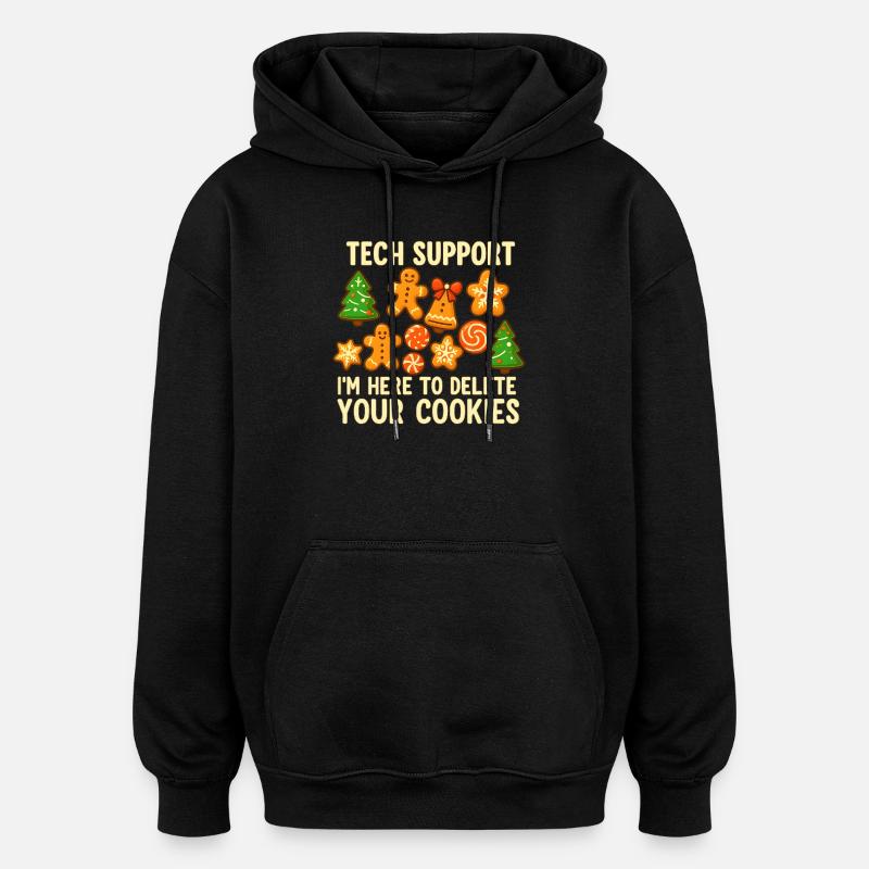 Support technique Cookie Noël Mème - Sweat à capuche oversize unisexe - noir