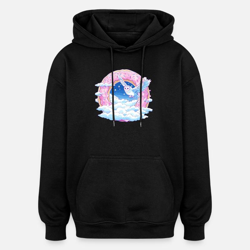 DonutHimmel Eulenflug - Oversized Unisex Hoodie - Schwarz