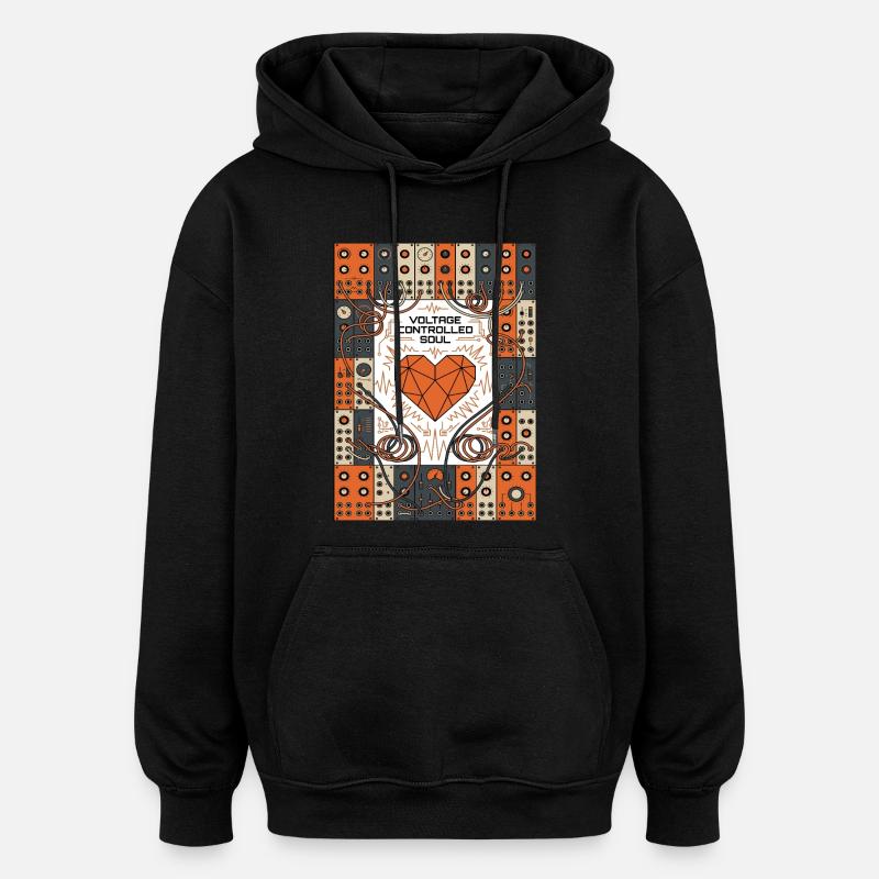 Spannungsgesteuerte Seele. Synthie - Oversized Unisex Hoodie - Schwarz