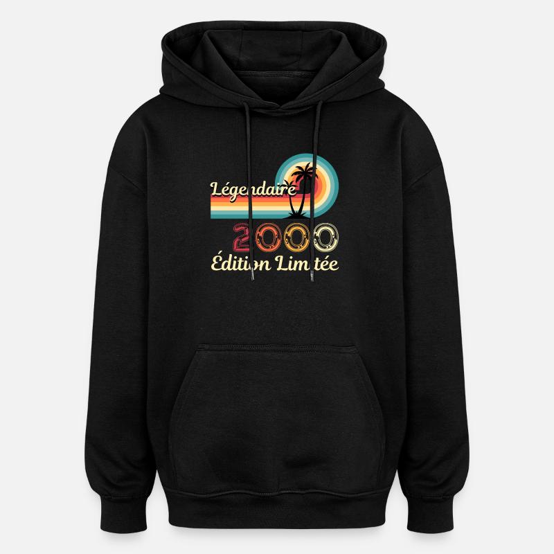 Légendaire 2000, édition limitée - Sweat à capuche oversize unisexe - noir