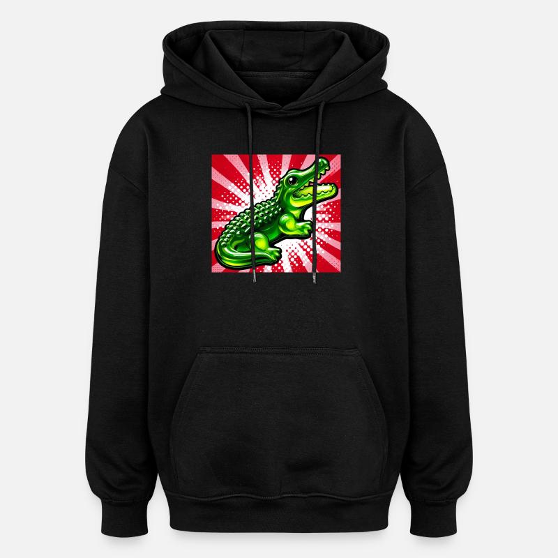 crocodile - Oversized Unisex Hoodie - black