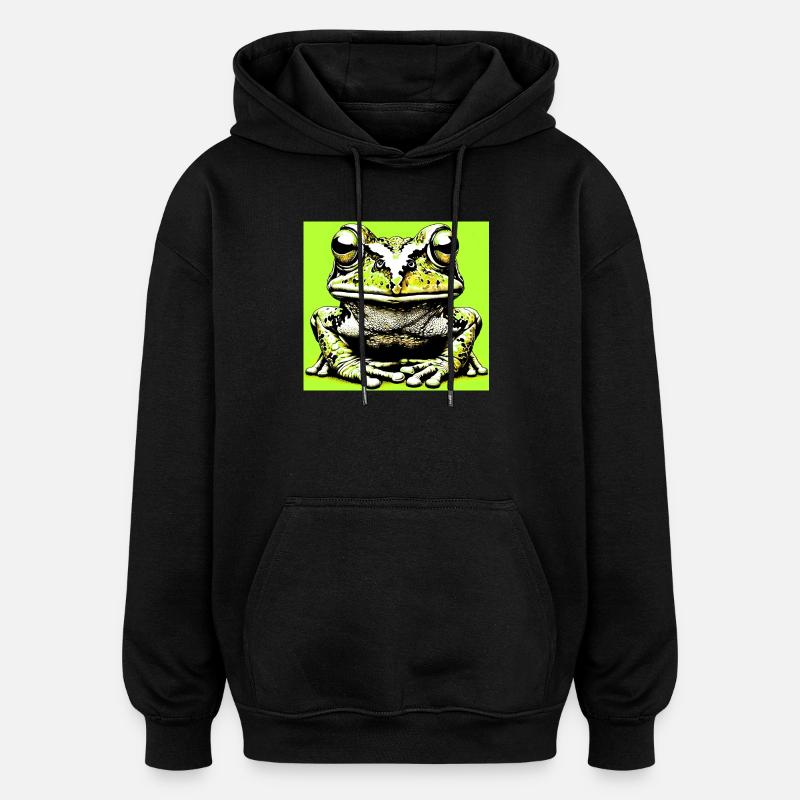 grenouille - Sweat à capuche oversize unisexe - noir