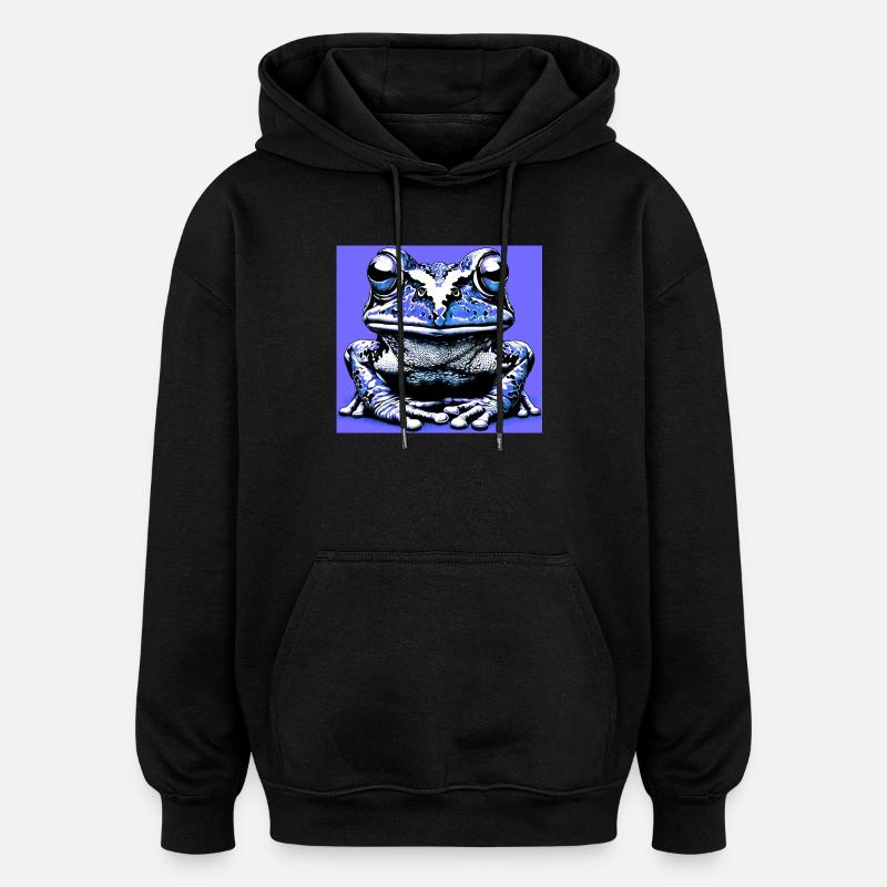 grenouille - Sweat à capuche oversize unisexe - noir
