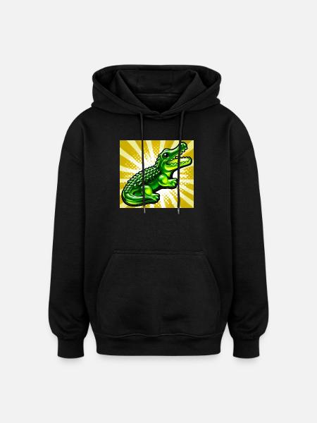 crocodile - Sweat à capuche oversize unisexe - noir