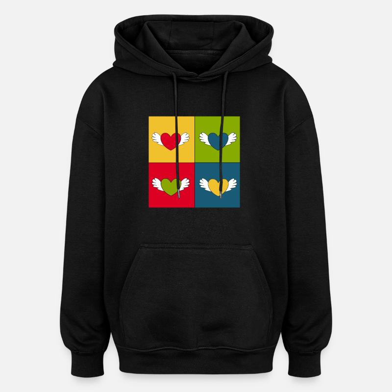 Cadeau Saint-Valentin Saint-Valentin - Sweat à capuche oversize unisexe - noir