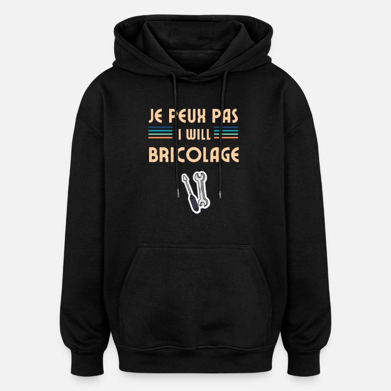 Ich kann nicht DIY - Oversized Unisex Hoodie - Schwarz